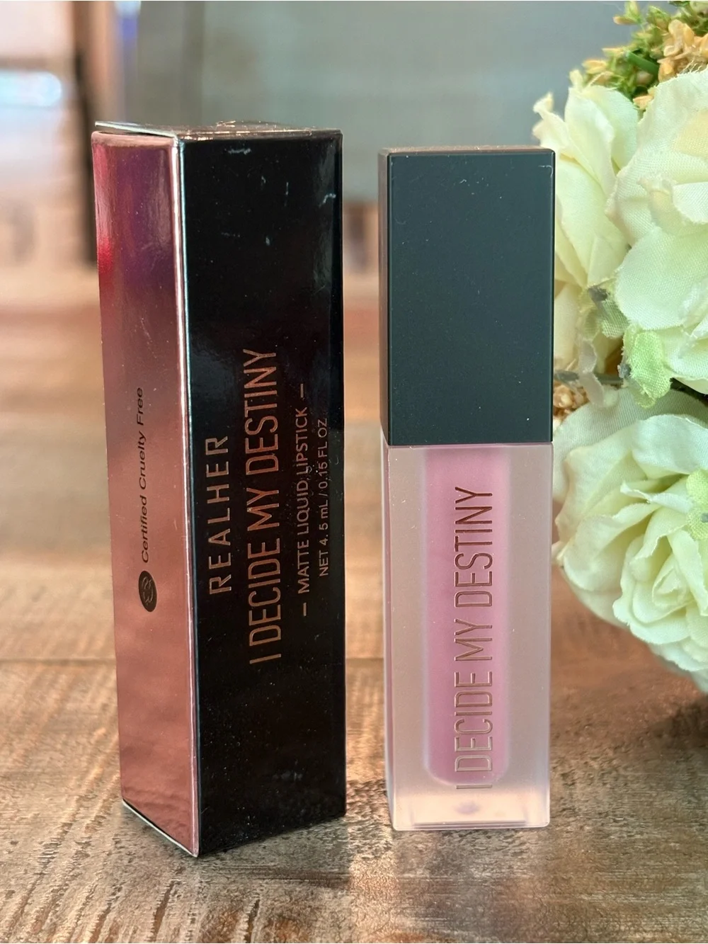 New REALHER Matte LIQUID LIPSTICK in I DECIDE MY DESTINY {Mauve}